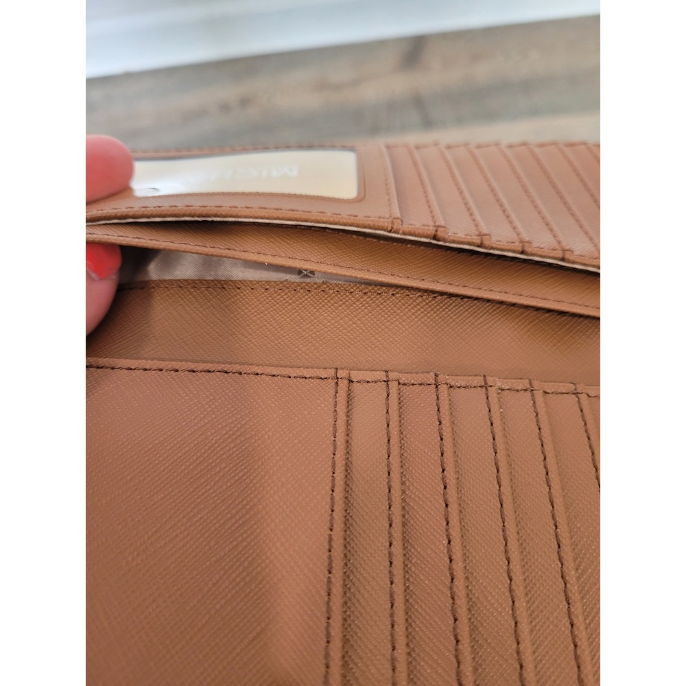 Michael‎ Kors Trifold Jet Set Traveler Wallet Brown Signature Logo Large #7 - Picture 6 of 7